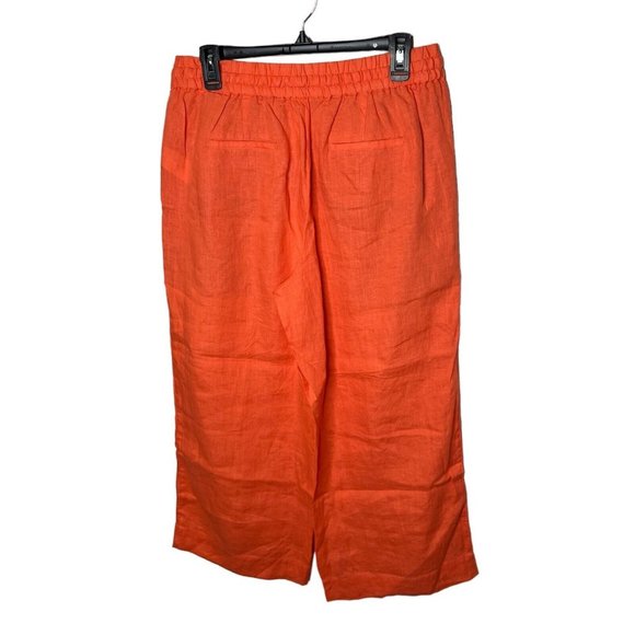 J.Crew $98 Wide Leg Seaside Pant in Linen Orange Size M - Picture 3 of 4